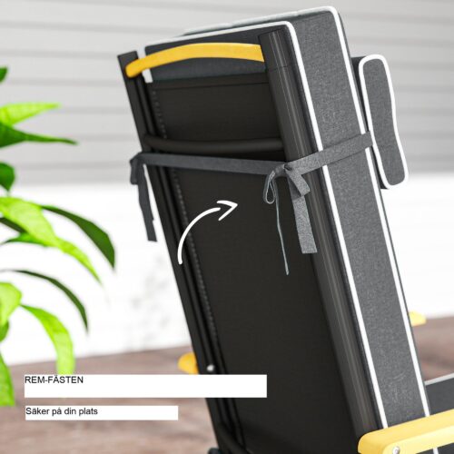 Ergonomiskt nackstöd Sittdyna – Vattenavvisande och UPF50+ skydd för utomhus/inomhusbruk | Säker passform med remmar, mörkgrå