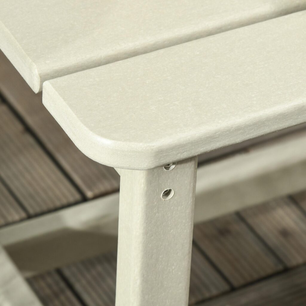 Ergonomisk Adirondack trädgårdsstol med sidobord och hopfällbar fotpall - Hållbar HDPE-design för ultimat komfort