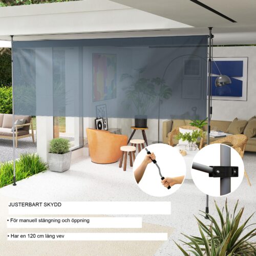 Justerbar höjd klämmarkis utan borrning – 16 positioner, UV-beständig, robust aluminiumram för terrassbalkong