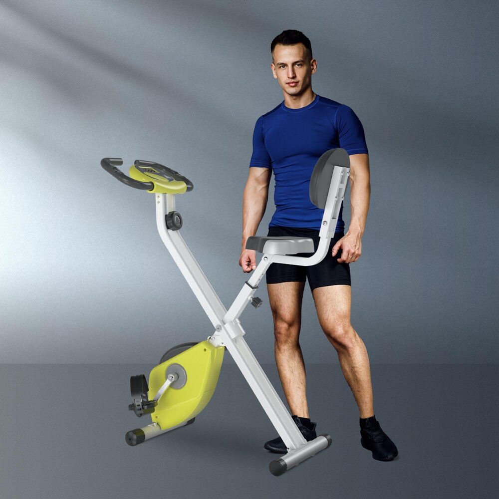 Motionscykel F-Bike – Magnetiskt motstånd i 8 nivåer | Effektiv kaloriförbränning och muskeltoning | Robust stålram med vikbar design