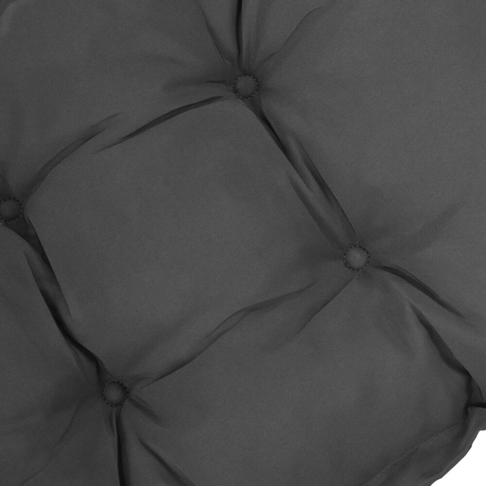 Sittdyna 10 cm tjock med knytband – Kuddfodral i polyester av hög kvalitet för optimal komfort och stabilitet | Mörkgrå