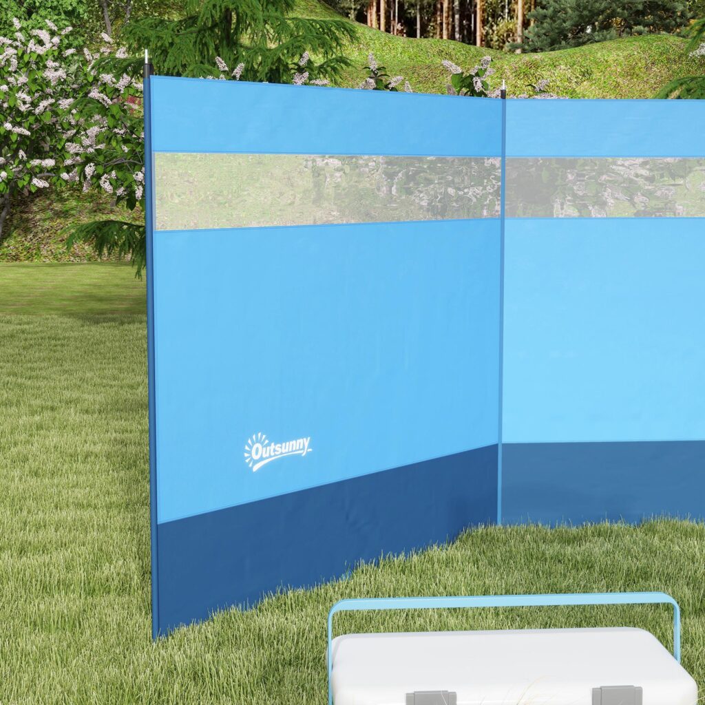 Vikbar Camping Sekretessskärm | Vindskydd med solskydd, robust stålkonstruktion, enkel transport och ingen montering krävs