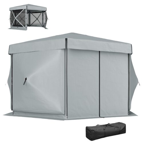 Snabbinstallation Vattentätt sexkantigt lusthus (3,6x3m) med UV30+-skydd, vikbar design och bärbar bärväska