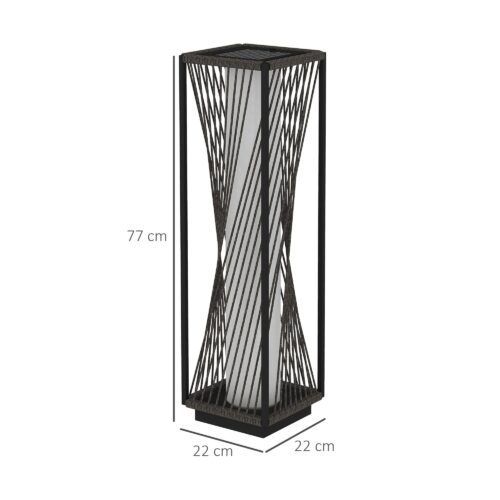 Elegant Solar Golvlampa med Ljussensor | 25 lysdioder varmvitt ljus | Väderbeständig IP44 Utomhus Trädgårdslykta | Automatisk på/av och upp till 8 timmars belysning