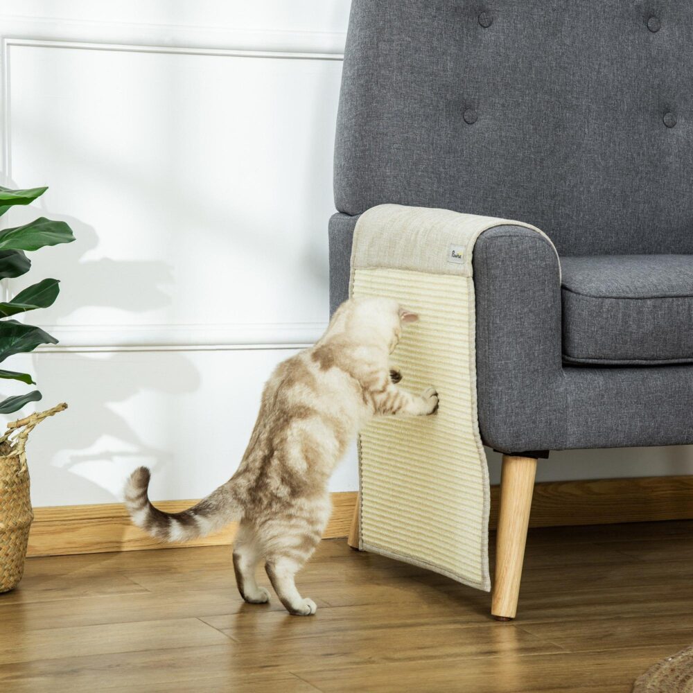 Klösmatta Set med 2 klösmattor för soffa och fåtölj | Slitstark sisal och polyester | Skyddar möbler, utbytbar design