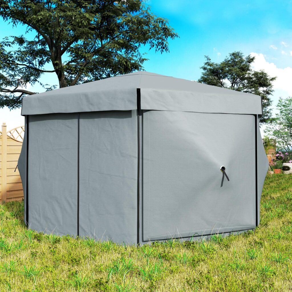 Snabbinstallation Vattentätt sexkantigt lusthus (3,6x3m) med UV30+-skydd, vikbar design och bärbar bärväska