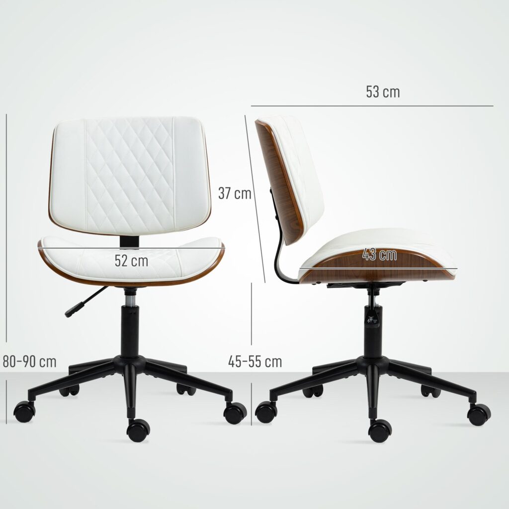 Retro Elegance kontorsstol med höjdjusterbar vippfunktion, svängbar design för smidig rörlighet, konstläder
