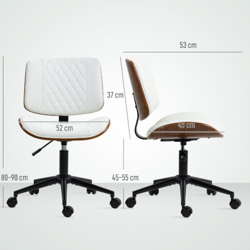 Retro Elegance kontorsstol med höjdjusterbar vippfunktion, svängbar design för smidig rörlighet, konstläder