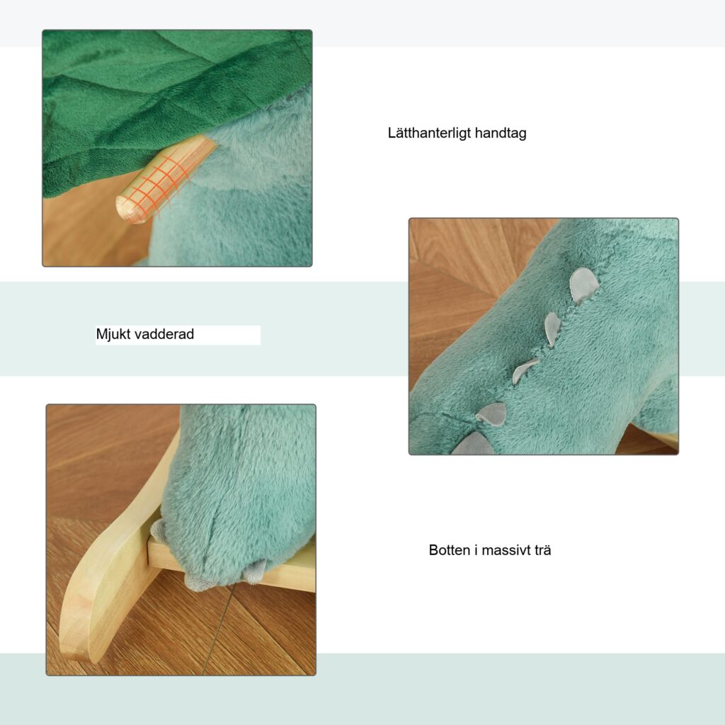 Triceratops gunghäst för barn - Dinosaur Sound Play och Core Muscle Development