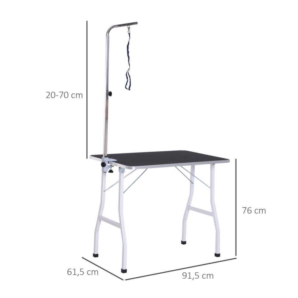 Justerbart hundtrimningsbord med selar för nervösa och aktiva husdjur – robust design och enkel montering