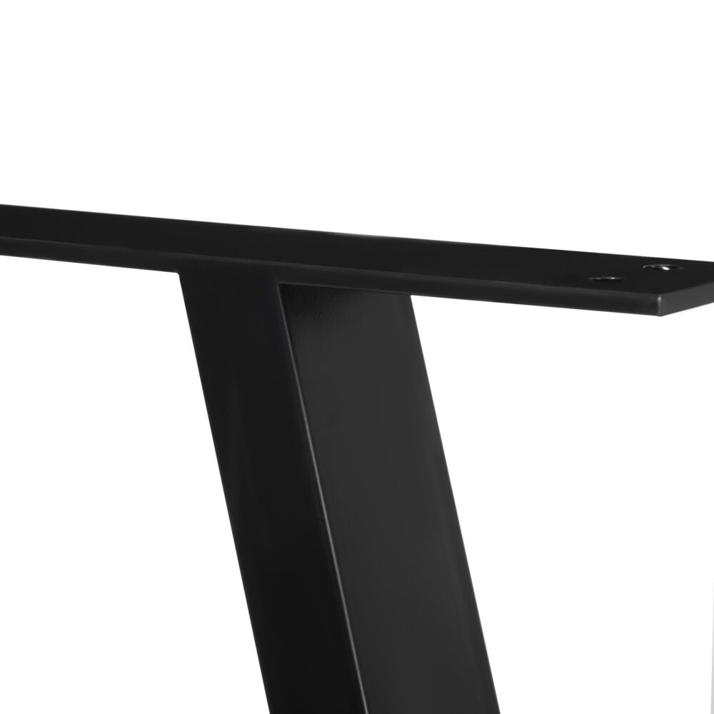 Set med 2 bordsben i stål med hög lastkapacitet, enkel installation och skyddskuddar – modern svart finish