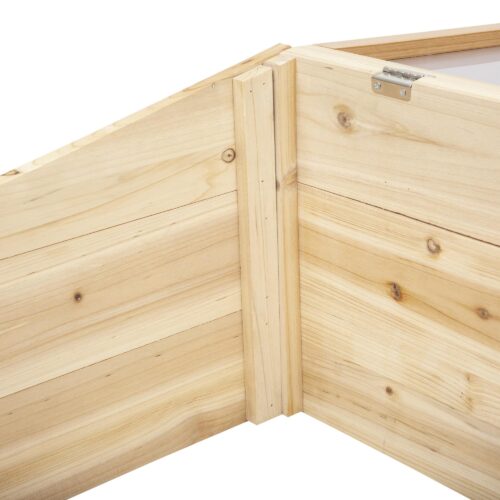 Växthus Cold Frame Box i trä – Skydd under växtsäsongen med förlängd växtsäsong med robust träkonstruktion och polykarbonatöverdrag
