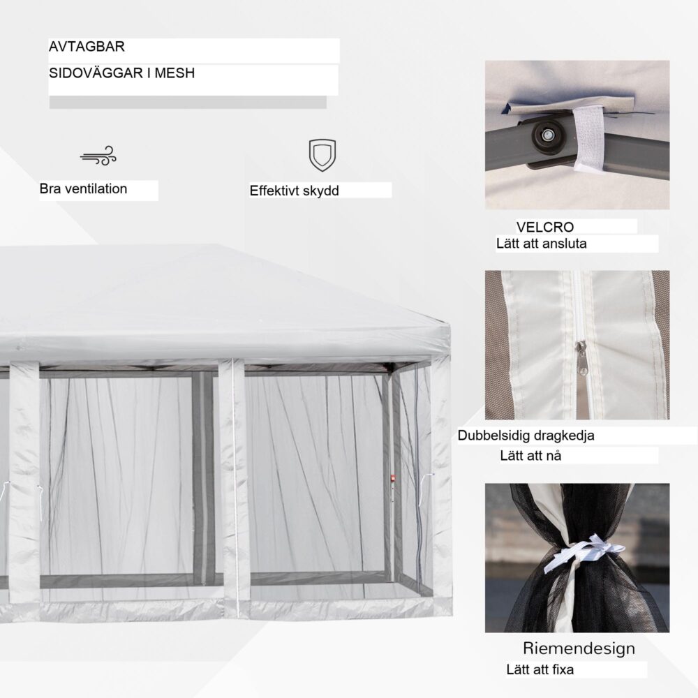 Hopfällbart lusthus pop-up-tält med UV-skydd och myggnät | Enkel montering och bärbar bärväska