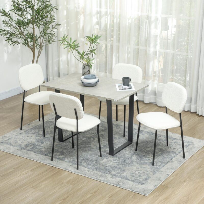Matstolar set med 4 med ergonomisk komfort och modern elegans, sammetsklädd stol, stålben för matsal eller vardagsrum