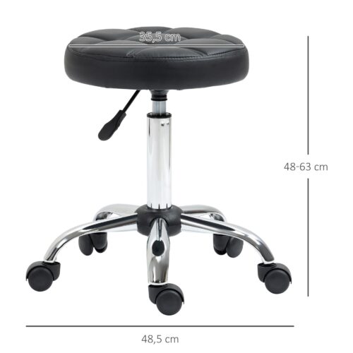 Vinsetto höj- och sänkbar svängbar arbetspall – ergonomisk och bekväm, platsbesparande design, klädsel i konstläder och TÜV-certifierad gaslyft för stabilitet