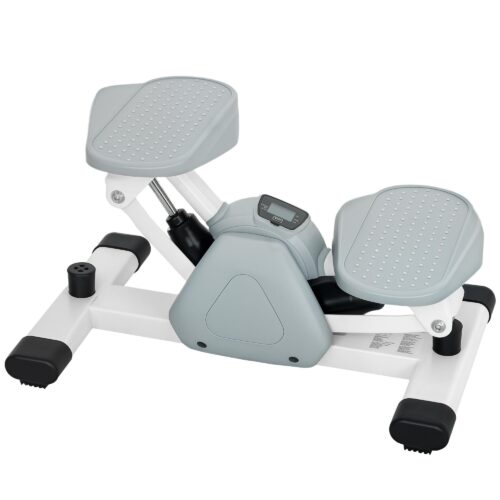 Mini-stegmaskin med LCD-skärm för core- och benträning – kompakt design, 14 kg motstånd, halkfria pedaler
