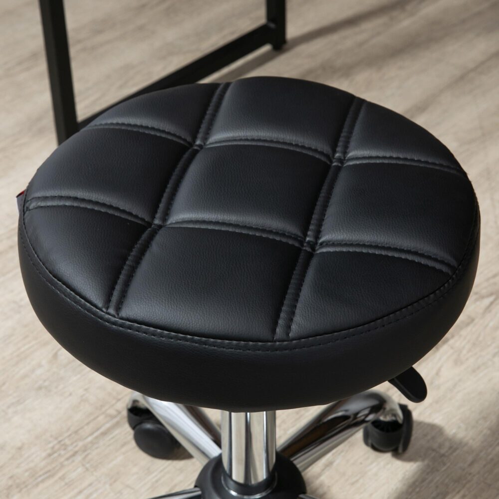 Vinsetto höj- och sänkbar svängbar arbetspall – ergonomisk och bekväm, platsbesparande design, klädsel i konstläder och TÜV-certifierad gaslyft för stabilitet