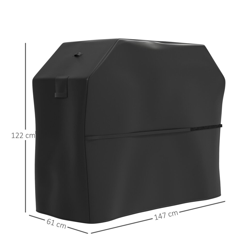 Grillskydd BBQ-skydd Väderbeständigt gasgrillskydd med kardborreband, 600D Oxford-tyg, UPF30+ skydd, säker passform för rektangulära grillar upp till 145L x 60W x 120H cm