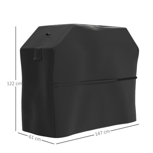 Grillskydd BBQ-skydd Väderbeständigt gasgrillskydd med kardborreband, 600D Oxford-tyg, UPF30+ skydd, säker passform för rektangulära grillar upp till 145L x 60W x 120H cm