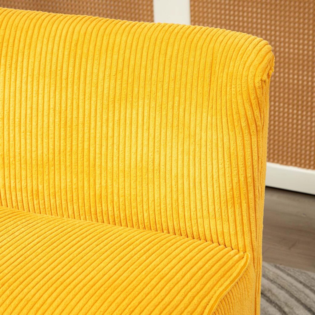2-sits soffa | Extra komfort och robust konstruktion | Gult manchesterliknande polyesterskum | Tyg som är lätt att rengöra