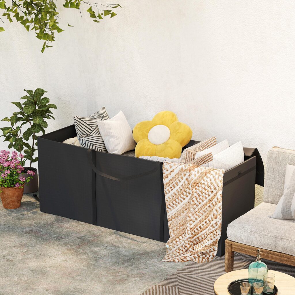 Vattentät UV-beständig 600D Oxford Garden Cushion Förvaringsväska med extra stor kapacitet, tvåvägs dragkedja och robusta handtag - 200x60x75 cm