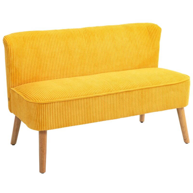 2-sits soffa | Extra komfort och robust konstruktion | Gult manchesterliknande polyesterskum | Tyg som är lätt att rengöra