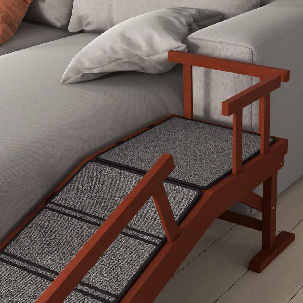 Hundramp med avtagbara räcken för husdjur upp till 30 kg - Mild lutning och halkfri design