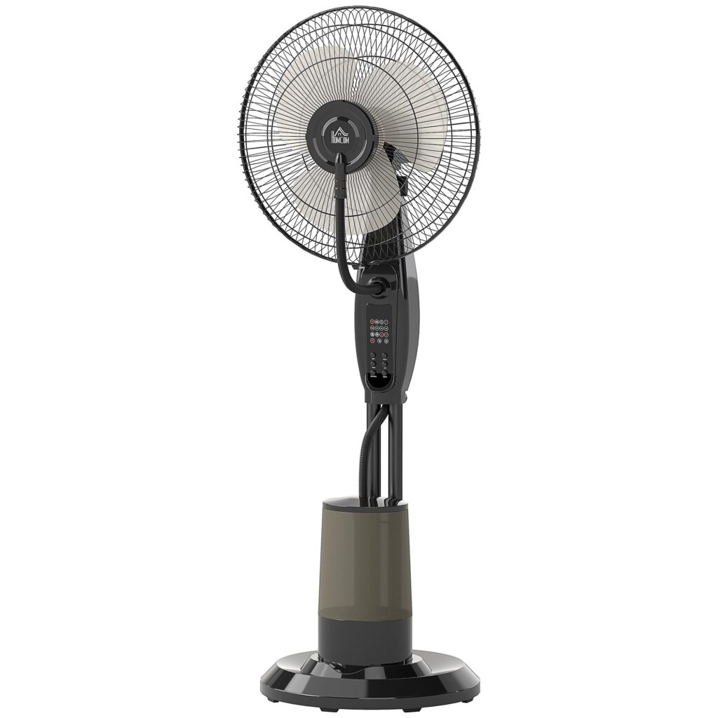 Avancerad ultraljudskylningspiedestalfläkt med dimma och oscillation, fjärrkontroll, 3,2L vattentank, timerfunktion, 70° vridbar, viloläge