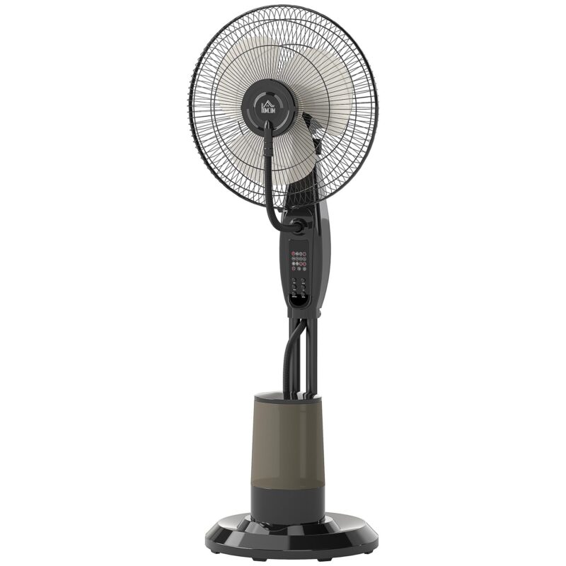 Avancerad ultraljudskylningspiedestalfläkt med dimma och oscillation, fjärrkontroll, 3,2L vattentank, timerfunktion, 70° vridbar, viloläge
