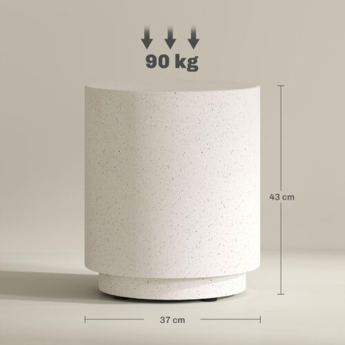 Minimalistiskt sidobord i betonglook för vardagsrum eller trädgård – mångsidig inomhus/utomhusanvändning med väderbeständig design och enkelt underhåll