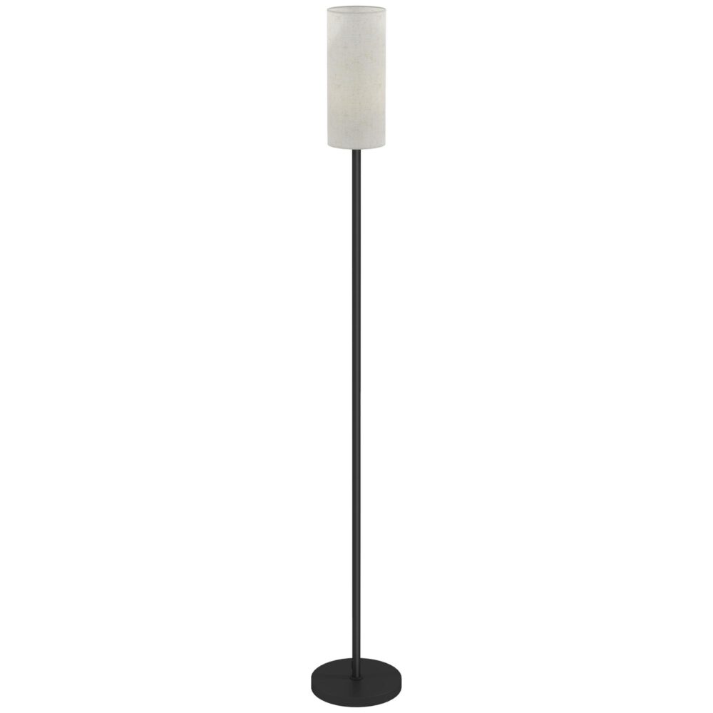 Golvlampa med tygskärm och E27-sockel, med bekväm fotpedal för enkel användning och snabb montering, kompatibel med olika glödlampor för mångsidig belysning