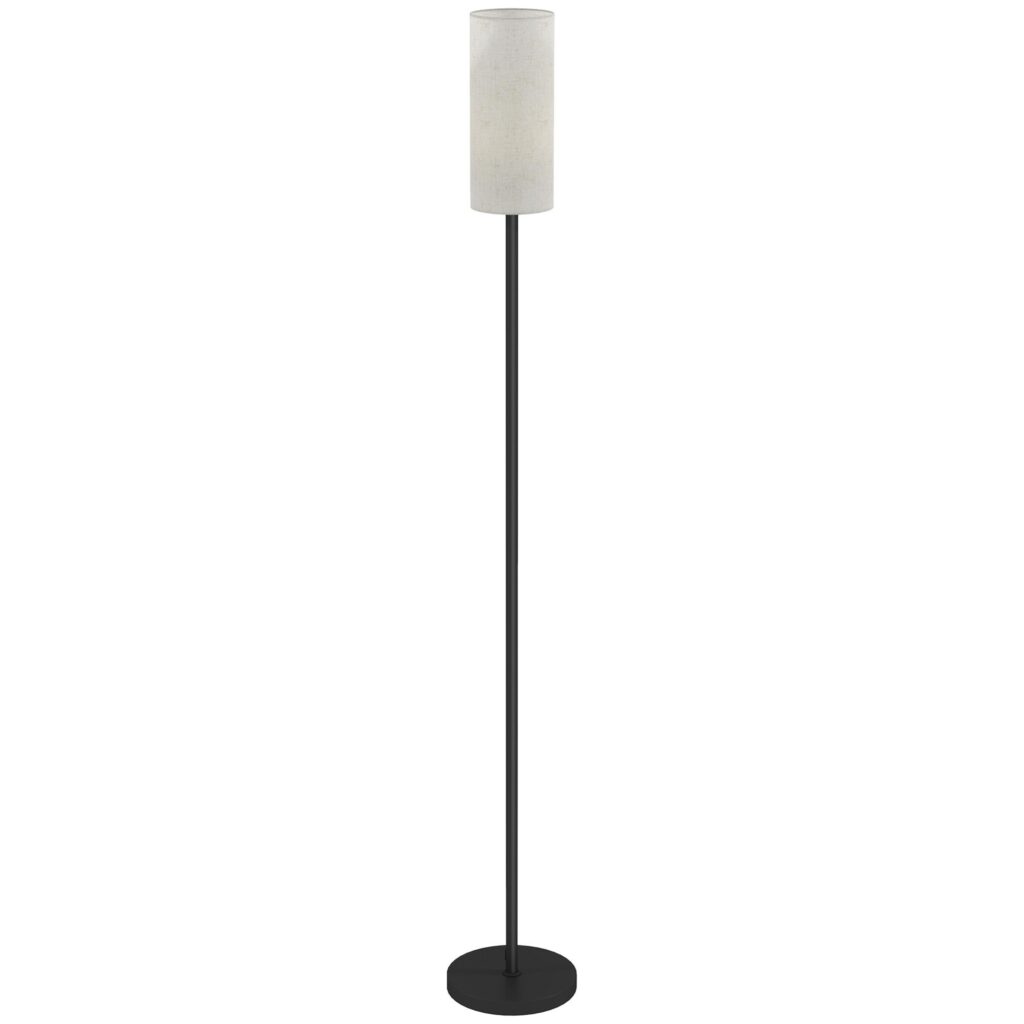 Golvlampa med tygskärm och E27-sockel, med bekväm fotpedal för enkel användning och snabb montering, kompatibel med olika glödlampor för mångsidig belysning