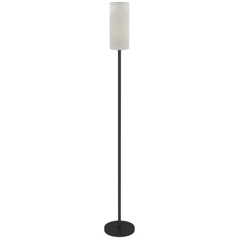 Golvlampa med tygskärm och E27-sockel, med bekväm fotpedal för enkel användning och snabb montering, kompatibel med olika glödlampor för mångsidig belysning