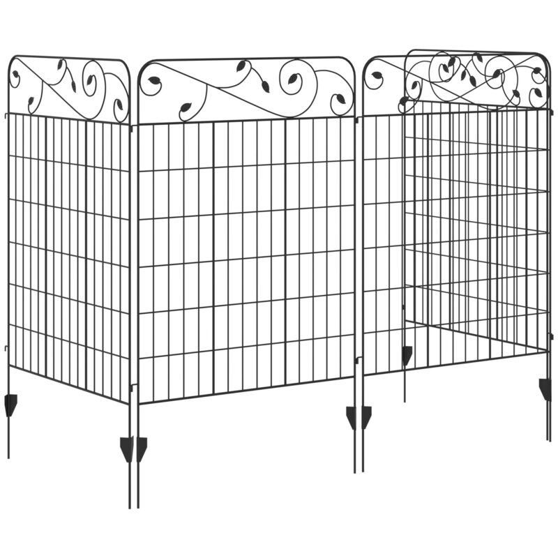 Elegant dekorativt trädgårdsstängselset med snabb och enkel installation – 4-panels nätstaket för trädgård, balkong eller terrass