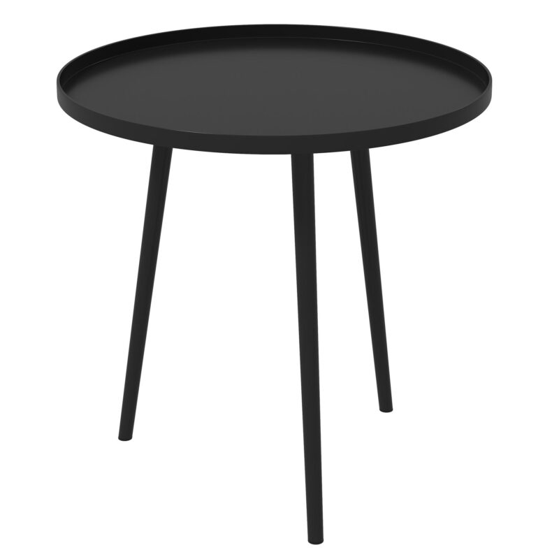 Väderbeständigt sidobord i stål med upphöjd kant – 20 kg lastkapacitet, perfekt för utomhus- och inomhusbruk
