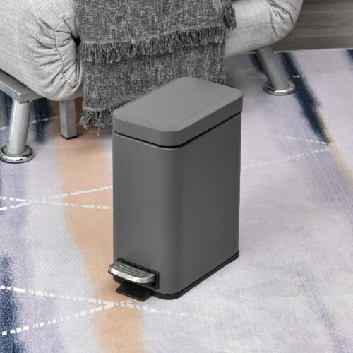 5L pedalhink med avtagbar innerhink – robust papperskorg i metall för små utrymmen