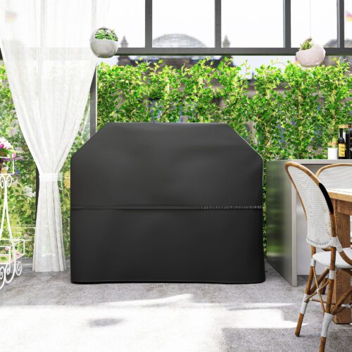 Grillskydd BBQ-skydd Väderbeständigt gasgrillskydd med kardborreband, 600D Oxford-tyg, UPF30+ skydd, säker passform för rektangulära grillar upp till 145L x 60W x 120H cm