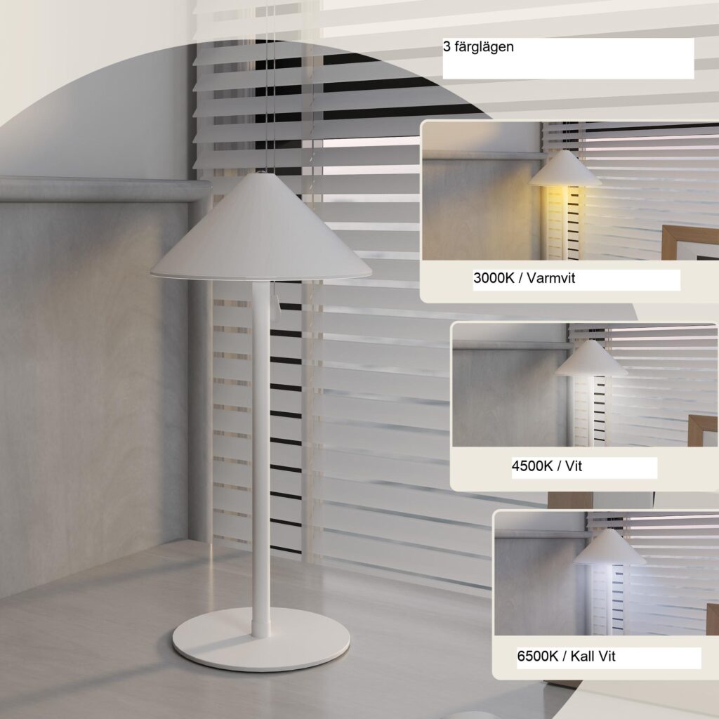 Set med 2 uppladdningsbara bordslampor med justerbar belysning och touchkontroller via USB-A/C