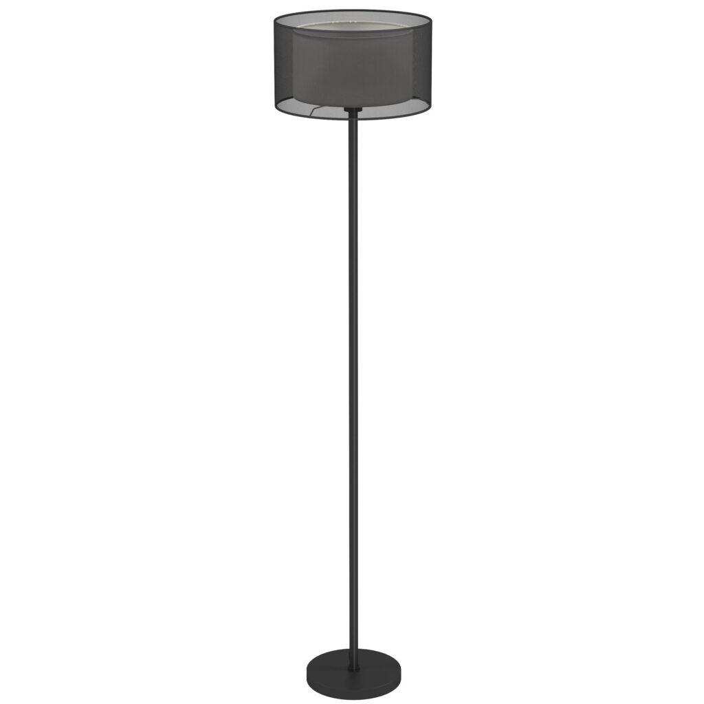 Modern tvåfärgad tyglampa golvlampa med E27-uttag, fotbrytarkontroll och enkel montering för vardagsrum och sovrum