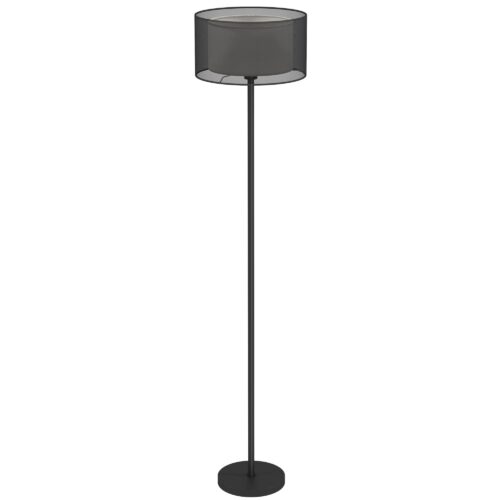 Modern tvåfärgad tyglampa golvlampa med E27-uttag, fotbrytarkontroll och enkel montering för vardagsrum och sovrum