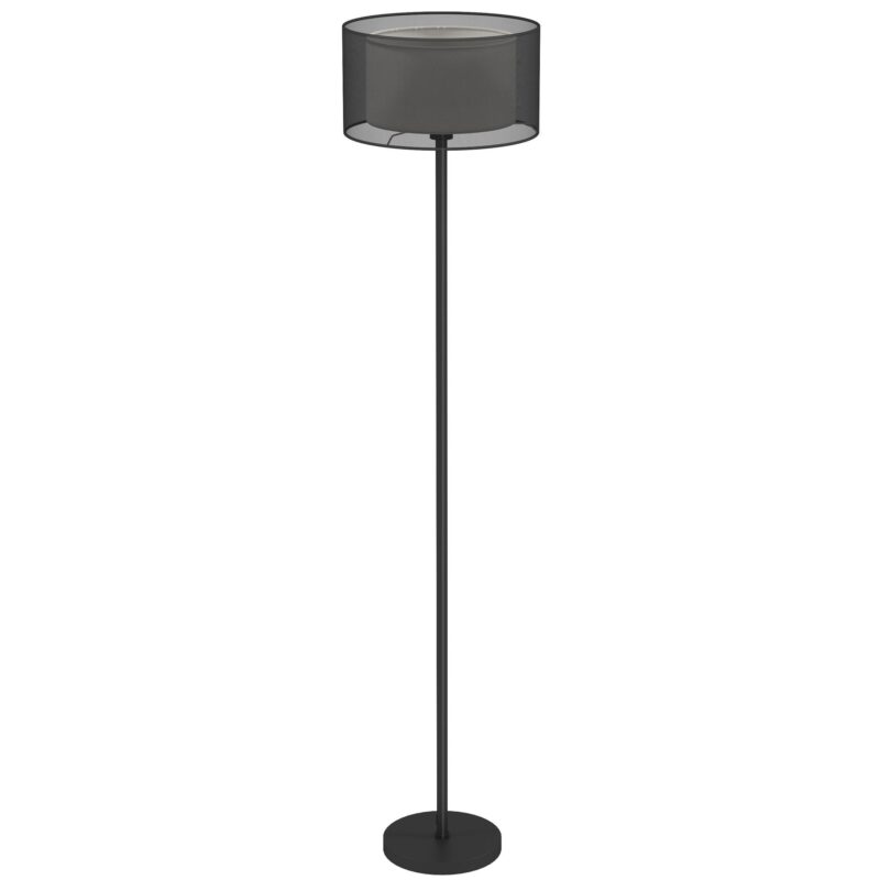 Modern tvåfärgad tyglampa golvlampa med E27-uttag, fotbrytarkontroll och enkel montering för vardagsrum och sovrum