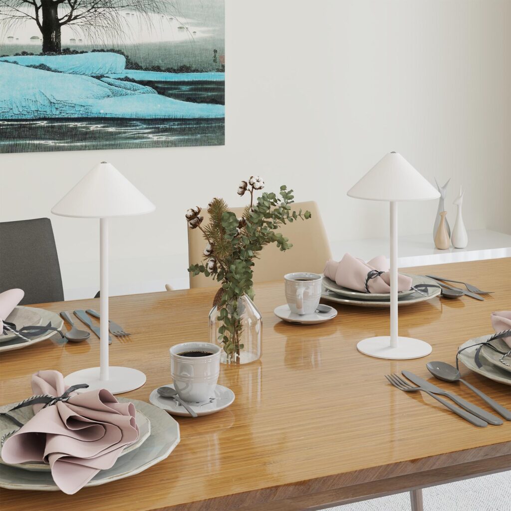 Set med 2 uppladdningsbara bordslampor med justerbar belysning och touchkontroller via USB-A/C