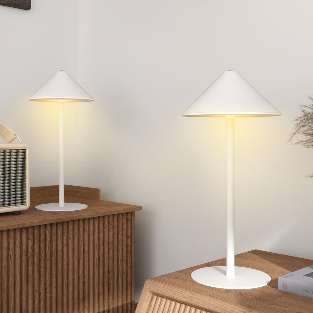 Set med 2 uppladdningsbara bordslampor med justerbar belysning och touchkontroller via USB-A/C