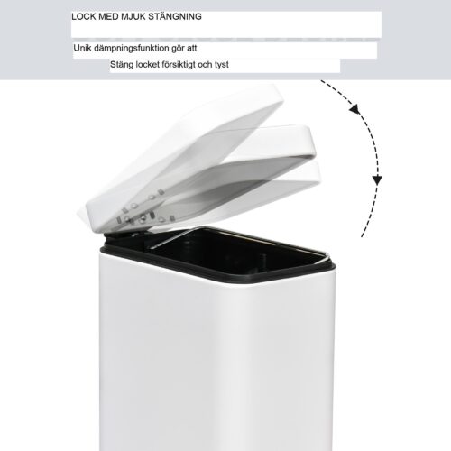 Robust papperskorg i metall med avtagbar innerhink – kompakt och hygienisk för små utrymmen