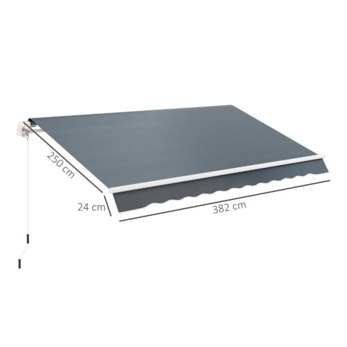 Markisöverdrag för 4x3m markiser med hög hållbarhet och UPF 50+ skydd, vattenavvisande, enkel installation, lätt design i grått