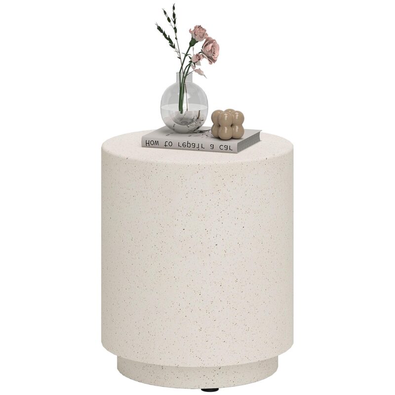 Minimalistiskt sidobord i betonglook för vardagsrum eller trädgård – mångsidig inomhus/utomhusanvändning med väderbeständig design och enkelt underhåll