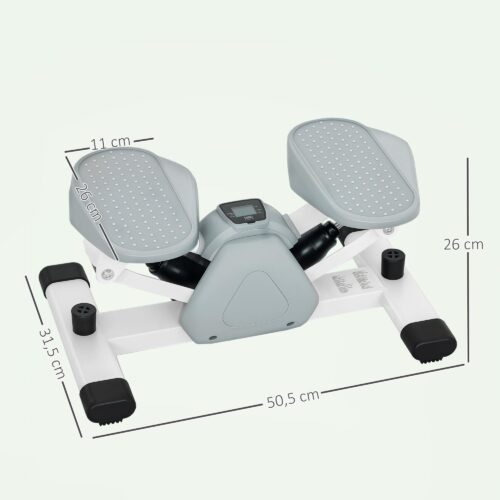 Mini-stegmaskin med LCD-skärm för core- och benträning – kompakt design, 14 kg motstånd, halkfria pedaler