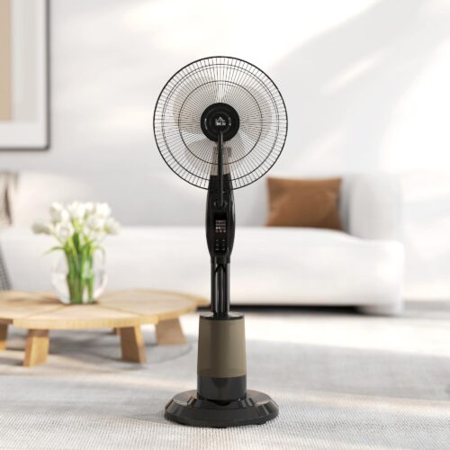 Avancerad ultraljudskylningspiedestalfläkt med dimma och oscillation, fjärrkontroll, 3,2L vattentank, timerfunktion, 70° vridbar, viloläge