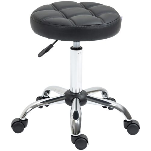 Vinsetto höj- och sänkbar svängbar arbetspall – ergonomisk och bekväm, platsbesparande design, klädsel i konstläder och TÜV-certifierad gaslyft för stabilitet