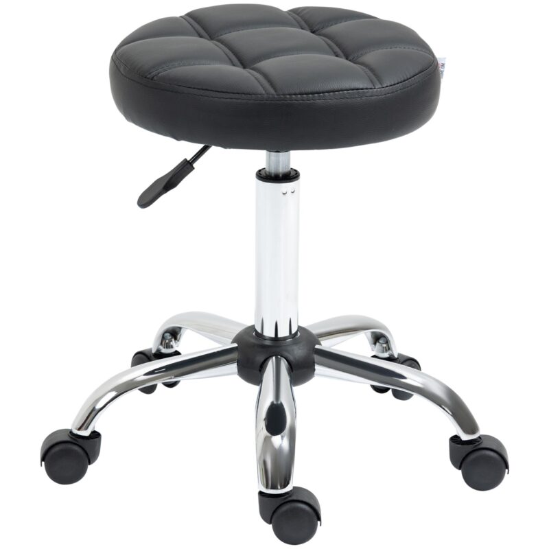 Vinsetto höj- och sänkbar svängbar arbetspall – ergonomisk och bekväm, platsbesparande design, klädsel i konstläder och TÜV-certifierad gaslyft för stabilitet
